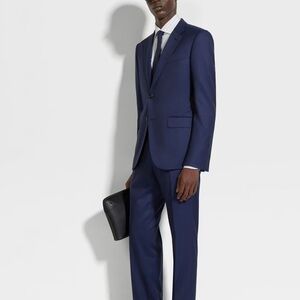Ermenegildo Z Zegna Men’s Suit Blue Formal Wedding Event Business Casual Sz 52L